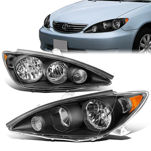 FAROS 05-06 TOYOTA CAMRY - 9006 LOW BEAM / 9005 HIGH BEAM / 4157NA TURN SIGNAL - BLACK HOUSING / AMBER CORNER