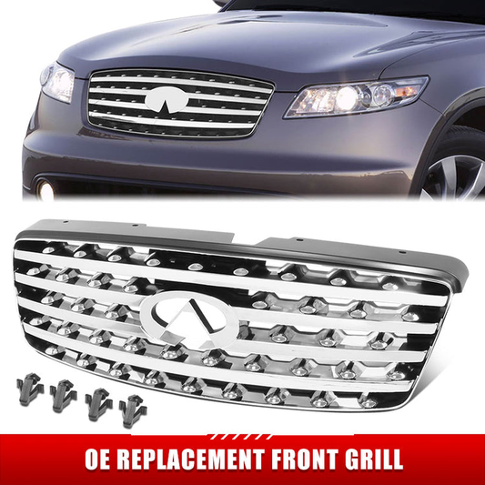 PARRILLA GRILLE - IN FX35/45 '03-'08/ GRILLE ASS'Y 03-05/ CHROME/BLACK/ W/O DARK COLOR/ (SPORT)