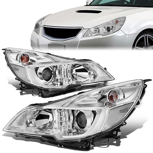 FAROS 10-14 SUBARU OUTBACK, LEGACY - PROJECTOR - 9005 HIGH BEAM / H1 LOW BEAM - CHROME HOUSING / CLEAR CORNER
