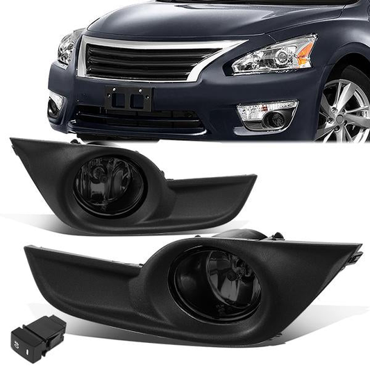 FAROS DE NIEBLA 13-15 NISSAN ALTIMA SEDAN - WITH SWITCH, BLACK BEZEL - SMOKE