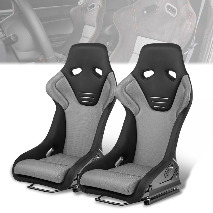 ASIENTOS RACING FABRIC*BLACK & BLUE (YOU CAN CHANGE THE COLOR)*FIBERGLASS & MEMORY FOAM*BLACK SAFETY BELT HOLES*WITH DOUBLE SLIDER