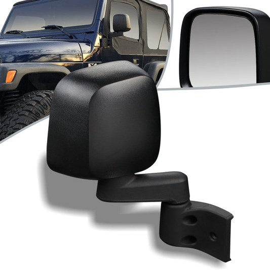 RETROVISOR MIRROR - OEM - 97-06 JEEP WRANGLER - MANUAL - W/ HALF DOOR - W/ TEXTURED BLACK - RIGHT