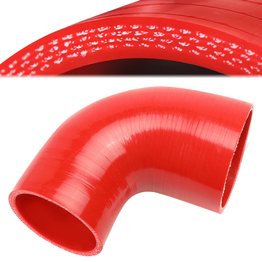 COPLE DE SILICON 3-PLY - 2.50" TO 2.75" REDUCER W/ 90 DEGREE - RED - RM4-5
