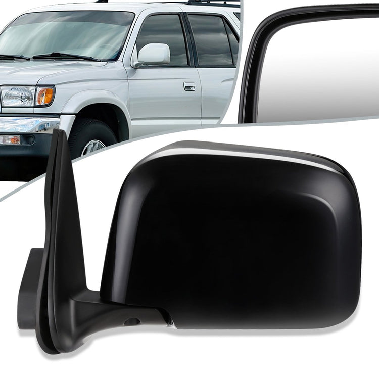 RETROVISOR MIRROR - OEM - 96-02 TOYOTA 4RUNNER - MANUAL - FOLDING - BLACK MATERIAL - LEFT