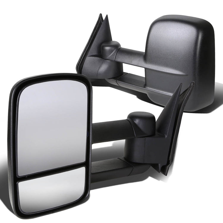 RETROVISORES EXTENDIBLES TOWING MIRROR - 99-06 CHEVY SILVERADO / GMC SIERRA - PAIR - MANUAL W/O HEATED W/O SIGNAL - BLACK