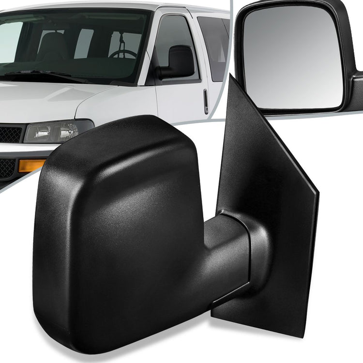 RETROVISOR MIRROR - OEM - 03-07 CHEVY EXPRESS 1500, 2500, 3500 / 03-07 GMC SAVANA 1500, 2500, 3500 - POWERED - HEATED - TEXTURED - BLACK - RIGHT