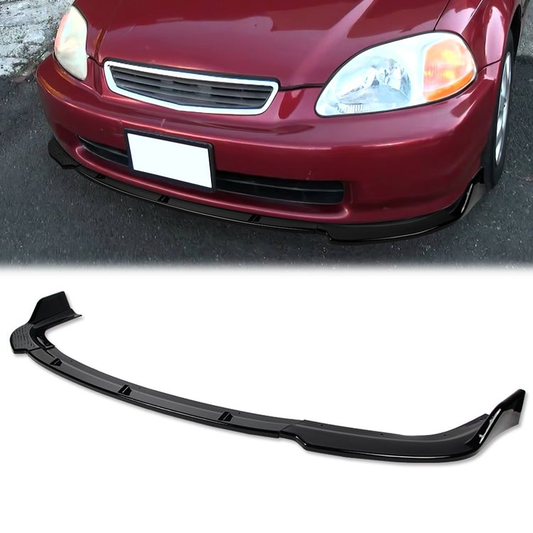 LIP FRONTAL 96-98 HONDA CIVIC - REQUIRES DRILLING BUMPER FOR INSTALLATION - 3PC - PAINTED GLOSS BLACK