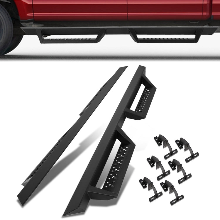 ESTRIBOS 2.75" - 09-18 DODGE RAM 1500 CREW CAB/19-22 RAM 1500 CLASSIC CREW CAB/10-22 DODGE RAM 2500 3500 CREW CAB - MILD STEEL - TEXTURED POWDER-COATED BLACK