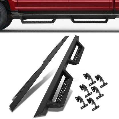 ESTRIBOS 2.75" - 09-18 DODGE RAM 1500 CREW CAB/19-22 RAM 1500 CLASSIC CREW CAB/10-22 DODGE RAM 2500 3500 CREW CAB - MILD STEEL - TEXTURED POWDER-COATED BLACK