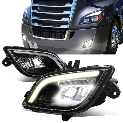 FAROS DE NIEBLA 18-22 FREIGHTLINER CASCADIA - REFLECTOR - 3D - FULL LED - BLACK