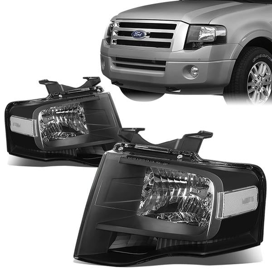 FAROS 07-14 FORD EXPEDITION 4-DOOR - H13 LOW BEAM / HIGH BEAM - BLACK HOUSING / CLEAR CORNER
