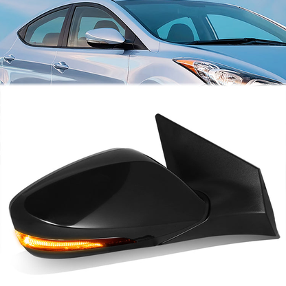 RETROVISOR MIRROR - OE STYLE - HYUNDAI ELANTRA 11-13 - WITH TRUN SIGNAL U.S BUILT - PASSENGER SIDE - PAINT TO MATCH - BLACK