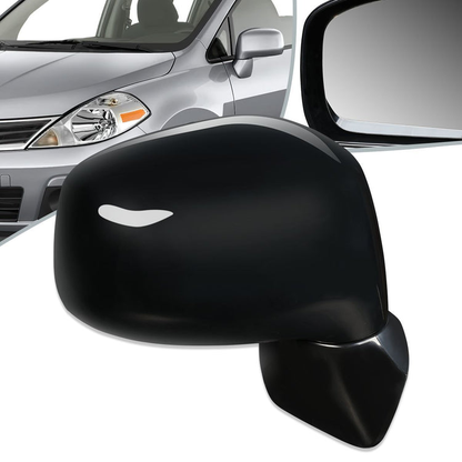 RETROVISOR MIRROR - OEM - 07-12 NISSAN VERSA - POWERED - PAINTABLE - BLACK - RIGHT