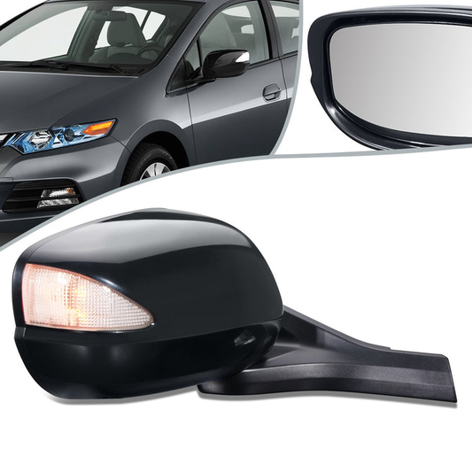 RETROVISOR MIRROR - OEM - 10-18 HONDA INSIGHT - POWERED - HEATED - W/ SIGNAL LIGHT - FOLDING - BLACK MATERIAL - RIGHT