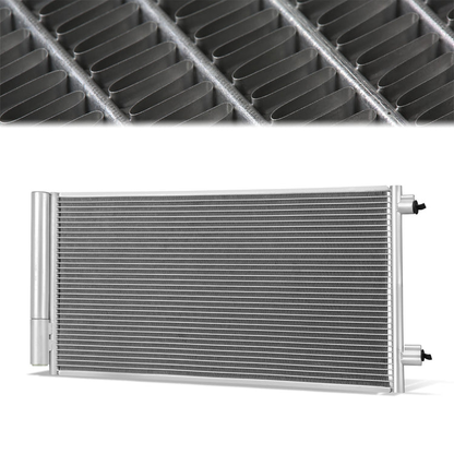 CONDENSADOR FIAT 500X 2016-2018 / JEEP RENEGADE 2015-2021 / RAM PROMASTER CITY 2015-2022 - FOR 2.4L MODEL - ALUMINUM - SILVER