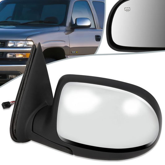 RETROVISOR MIRROR - OEM - 99-02 CHEVY SILVERADO 1500, 2500, 3500 / 00-02 CHEVY TAHOE / 00-02 CHEVY SUBURBAN 1500, 2500 / 99-02 GMC SIERRA 1500, 2500, 3500 / 00-02 GMC YUKON - POLISHED - CHROME - LEFT