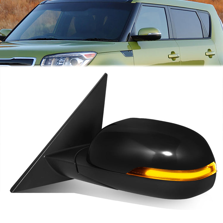 RETROVISOR MIRROR - OE STYLE - KIA SOUL 14-19 - WITH POWER WITH HEATED GLASS WITH TURN SIGNAL - DRIVER SIDE - PAINT TO MATCH - BLACK