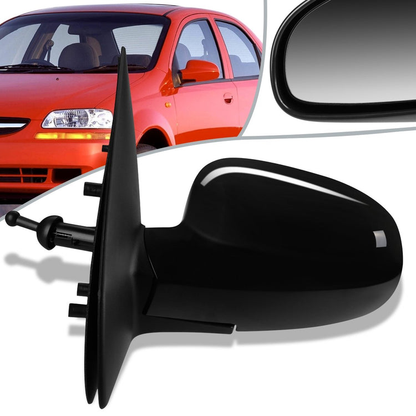 RETROVISOR MIRROR - OEM - 04-08 CHEVY AVEO / 09-11 CHEVY AVEO5 / 09-10 PONTIAC G3 - MANUAL - PAINTABLE - BLACK - LEFT