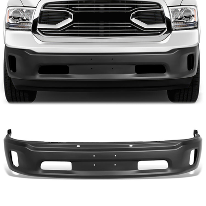 DEFENSA 14-18 RAM 1500 / RAM 1500 CLASSIC 2019-2023, WITHOUT PARKING SENSOR HOLES; WITH FOG LIGHT CUTOUTS - BLACK