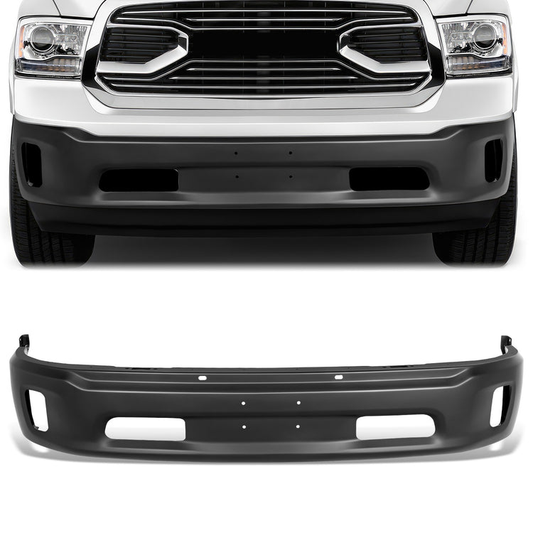DEFENSA 14-18 RAM 1500 / RAM 1500 CLASSIC 2019-2023, WITHOUT PARKING SENSOR HOLES; WITH FOG LIGHT CUTOUTS - BLACK