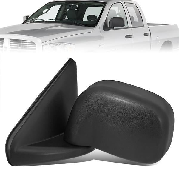 RETROVISOR MIRROR - 02-08 DODGE RAM 1500 / 03-09 DODGE RAM 2500, 3500 - MANUAL - OEM - LEFT - TEXTURED/BLACK