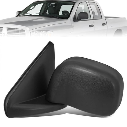 RETROVISOR MIRROR - 02-08 DODGE RAM 1500 / 03-09 DODGE RAM 2500, 3500 - MANUAL - OEM - LEFT - TEXTURED/BLACK