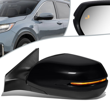 RETROVISOR MIRROR - OEM - 17-20 HONDA CR-V - POWERED - HEATED - W/ SIGNAL LIGHT - W/ BSD - FOLDING - BLACK MATERIAL - LEFT