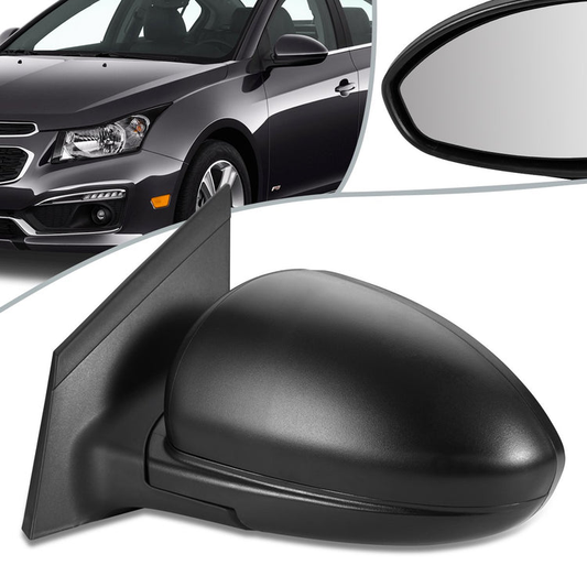 RETROVISOR MIRROR - OEM - 11-15 CHEVY CRUZE - POWERED - FOLDING - TEXTURED - BLACK - LEFT