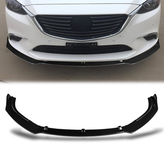 LIP FRONTAL 14-18 MAZDA 6 - REQUIRES DRILLING BUMPER FOR INSTALLATION - 3PC - PAINTED GLOSS BLACK