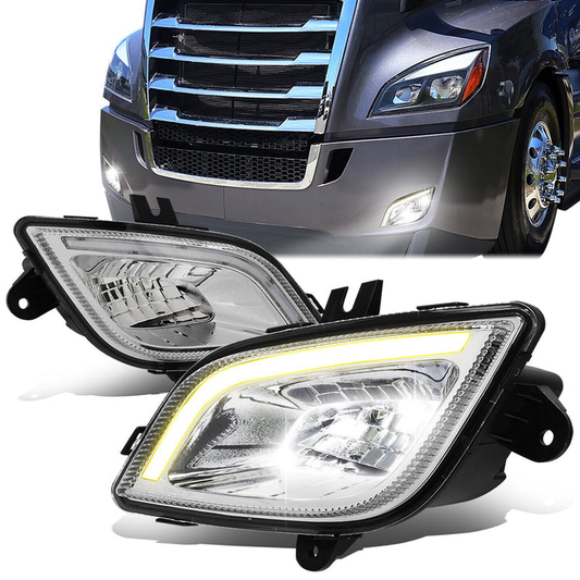 FAROS DE NIEBLA 18-22 FREIGHTLINER CASCADIA - REFLECTOR - 3D - FULL LED - CHROME