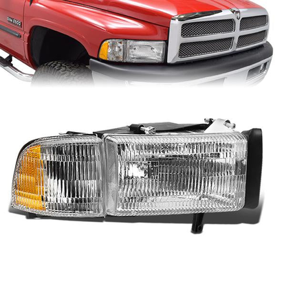 FAROS 94-02 DODGE RAM 2500 , 3500 / 94-01 RAM 1500 2/4-DOOR - DOES NOT FIT SPORT MODEL AND RAM VAN MODELS - RIGHT - OEM STYLE - CHROME HOUSING / AMBER CORNER - 9004 LOW BEAM / HIGH BEAM