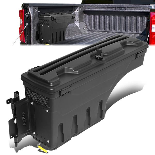 nan TRUCK BED WHEEL WELL LOCK BOX - 07-18 CHEVY SILVERADO 1500, GMC SIERRA 1500 / 07-19 CHEVY SILVERADO 2500HD, 3500HD, GMC SIERRA 2500HD, 3500HD / 2019 CHEVY SILVERADO 1500 LIMITED, GMC SIERRA 1500 LIMITED - DRIVER SIDE - BLACK