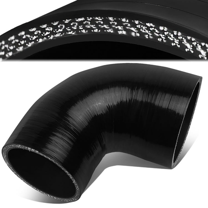 COPLE DE SILICON 3-PLY - 2.75" TO 3.00" REDUCER W/ 90 DEGREE - BLACK - RM6-1