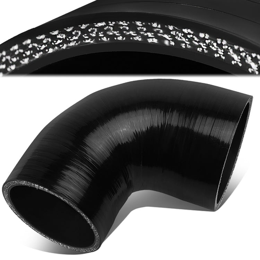 COPLE DE SILICON 3-PLY - 2.75" TO 3.00" REDUCER W/ 90 DEGREE - BLACK - RM6-1