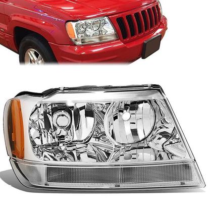 FAROS OE STYLE - 99-04 JEEP GRAND CHEROKEE WJ - 9006XS LOW BEAM / 9005XS HIGH BEAM - CHROME HOUSING - RIGHT