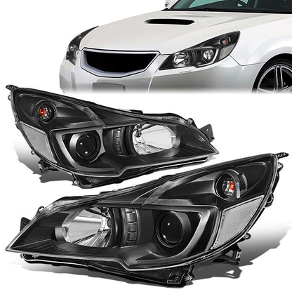FAROS 10-14 SUBARU OUTBACK, LEGACY - PROJECTOR - 9005 HIGH BEAM / H1 LOW BEAM - BLACK HOUSING / CLEAR CORNER