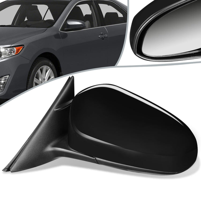 RETROVISOR MIRROR - OEM - 12-14 TOYOTA CAMRY - POWERED - TEXTURED - BLACK - LEFT