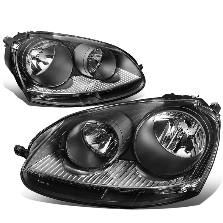 FAROS 05-10 VW JETTA / 06-09 VW RABBIT - H4 LOW BEAM / H7 HIGH BEAM / 1156A TURN SIGNAL - BLACK HOUSING / CLEAR CORNER