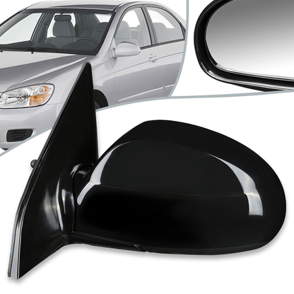 RETROVISOR MIRROR - OEM - 04-09 KIA SPECTRA 2.0L / 05-09 KIA SPECTRA5 - MANUAL - PAINTABLE - BLACK - LEFT