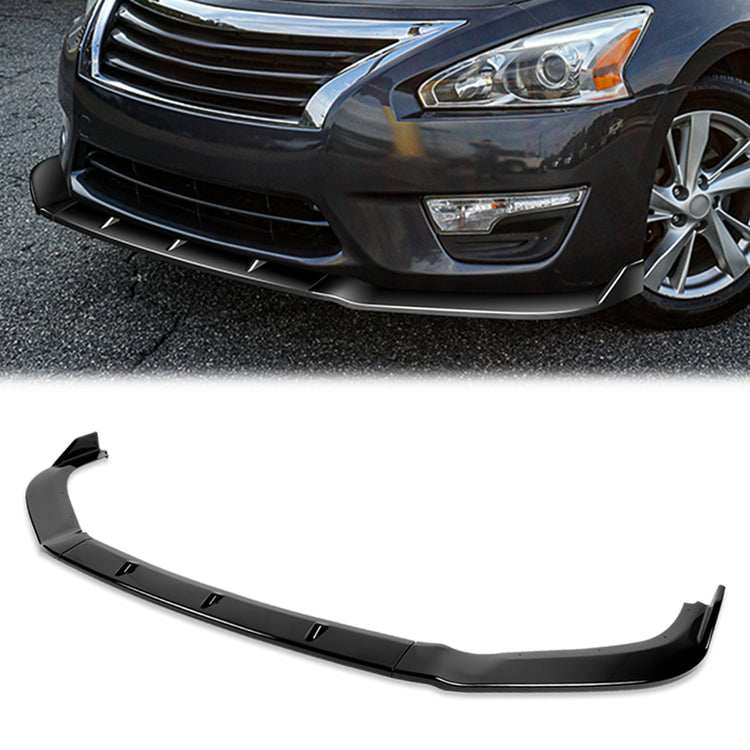 LIP FRONTAL 13-15 NISSAN ALTIMA SEDAN - REQUIRES DRILLING BUMPER FOR INSTALLATION - 3PC - PAINTED GLOSS BLACK