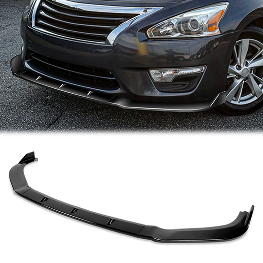LIP FRONTAL 13-15 NISSAN ALTIMA SEDAN - REQUIRES DRILLING BUMPER FOR INSTALLATION - 3PC - PAINTED GLOSS BLACK