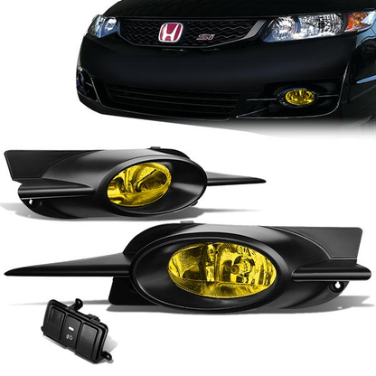 FAROS DE NIEBLA 09-11 HONDA CIVIC 2-DOOR - W/ SWITCH - H11 BULB - AMBER