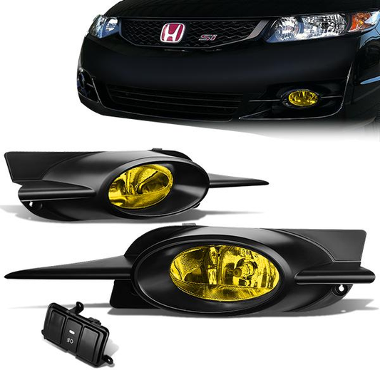 FAROS DE NIEBLA 09-11 HONDA CIVIC 2-DOOR - W/ SWITCH - H11 BULB - AMBER