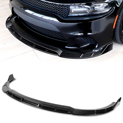 LIP FRONTAL 15-21 DODGE CHARGER - REQUIRES DRILLING BUMPER FOR INSTALLATION - 3PC - PAINTED GLOSS BLACK