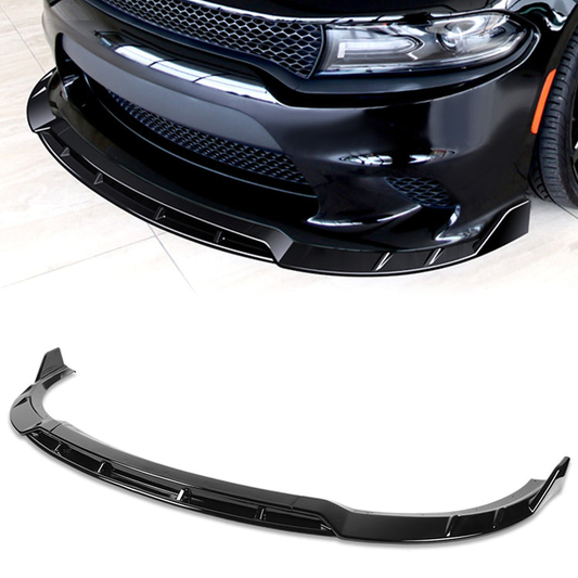 LIP FRONTAL 15-21 DODGE CHARGER - REQUIRES DRILLING BUMPER FOR INSTALLATION - 3PC - PAINTED GLOSS BLACK