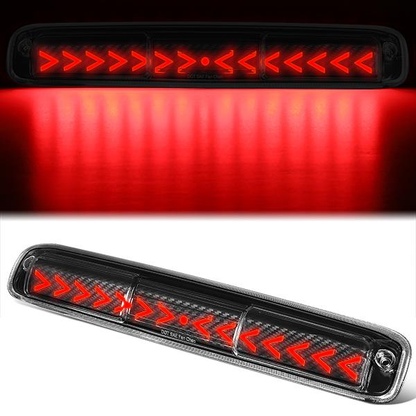 LUZ DE FRENO 99-06 CHEVY SILVERADO 1500, 2500, 3500, HD MODELS, GMC SIERRA 1500, 2500, 3500, HD MODELS / 2007 SILVERADO 1500, 2500, 3500, HD MODELS CLASSIC, SIERRA 1500, 2500, 3500 , HD MODELS CLASSIC - 3D - SEQUENTIAL ARROW LED - BLACK