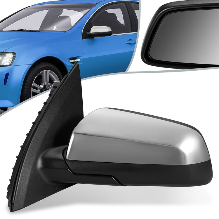 RETROVISOR MIRROR - OEM - 08-09 PONTIAC G8 - POWERED - FOLDING - CHROME COVER - LEFT