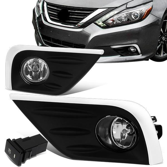 FAROS DE NIEBLA 16-18 NISSAN ALTIMA 4-DR - WITH SWITCH, CHROME TRIM BEZEL - CHROME / CLEAR