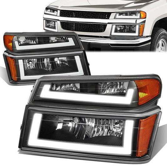 FAROS 04-12 CHEVY COLORADO - LED RUNNING LIGHTS REQUIRE TAPPING INTO EXISTING WIRING - LED DRL - BLACK HOUSING / AMBER CORNER - 9006 LOW BEAM / 9005 HIGH