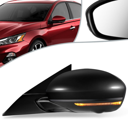 RETROVISOR MIRROR - OEM - 19+ NISSAN ALTIMA 4-DR - POWERED - HEATED - W/ SIGNAL LIGHT - W/ CAMERA - FOLDING - BLACK MATERIAL - LEFT